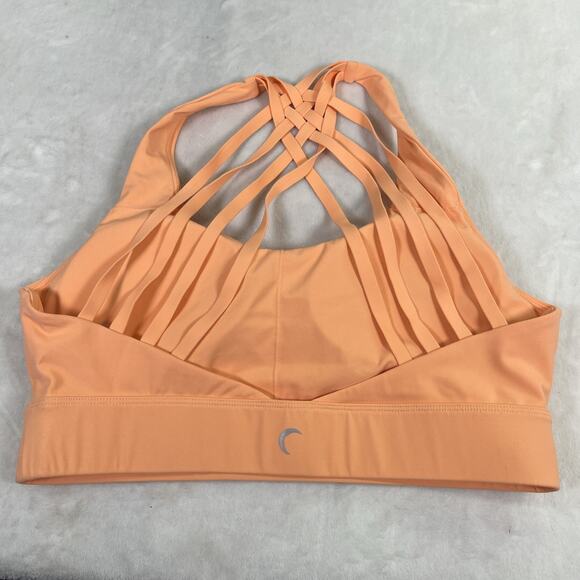 Zyia Active Orange Strappy 4 Cross Back Sports Bra Large Removable Padding Chrty - Picture 11 of 11